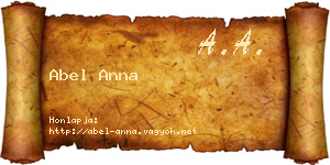 Abel Anna névjegykártya
